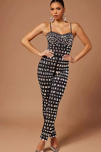 SUPER WHOLESALE | Spaghetti Strap Rhinestone Bodysuit