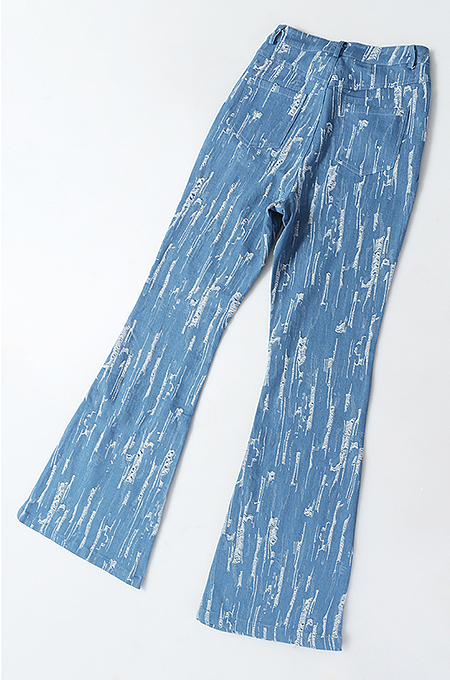 SUPER WHOLESALE | Textured Distressed Denim Flare Pants