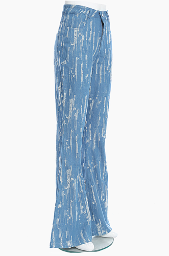 SUPER WHOLESALE | Textured Distressed Denim Flare Pants