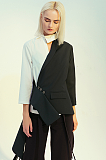 SUPER WHOLESALE | Asymmetric Patchwork Color-Block Blazer