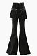 SUPER WHOLESALE | Zipper Pocket Faux Two-Piece Skirt Pants Flare Trousers