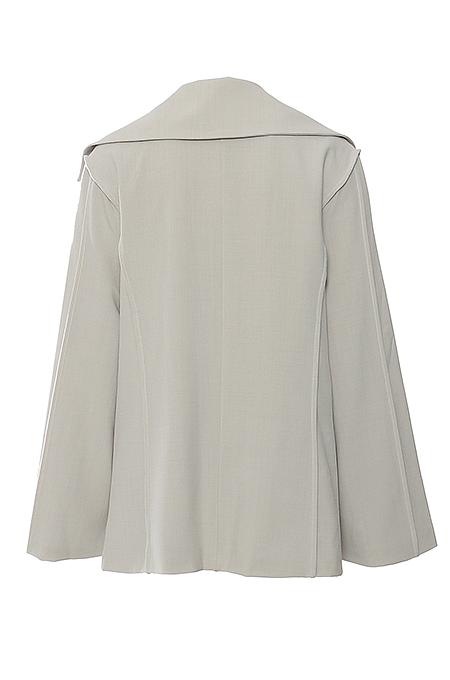SUPER WHOLESALE | Navy Collar Tie-Waist Loose Blazer