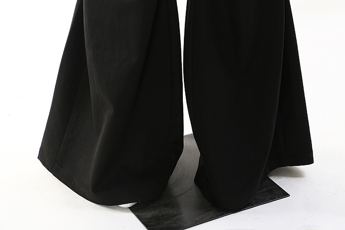 SUPER WHOLESALE | Zipper Pocket Faux Two-Piece Skirt Pants Flare Trousers