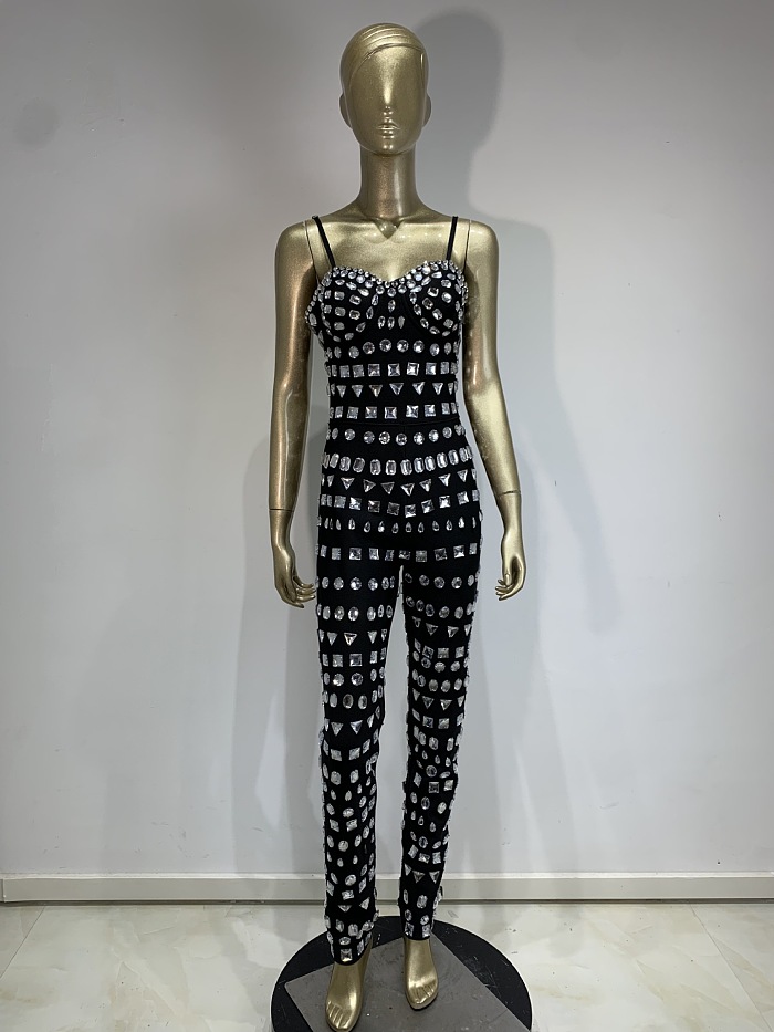 SUPER WHOLESALE | Spaghetti Strap Rhinestone Bodysuit