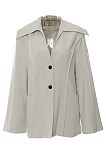 SUPER WHOLESALE | Navy Collar Tie-Waist Loose Blazer