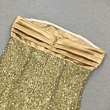 SUPER WHOLESALE | Sequin Beaded Sleeveless Strapless Evening Gown