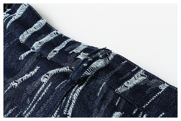 SUPER WHOLESALE | Textured Distressed Denim Flare Pants