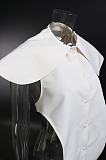 SUPER WHOLESALE |  Doll Collar Hollow Solid Shirt