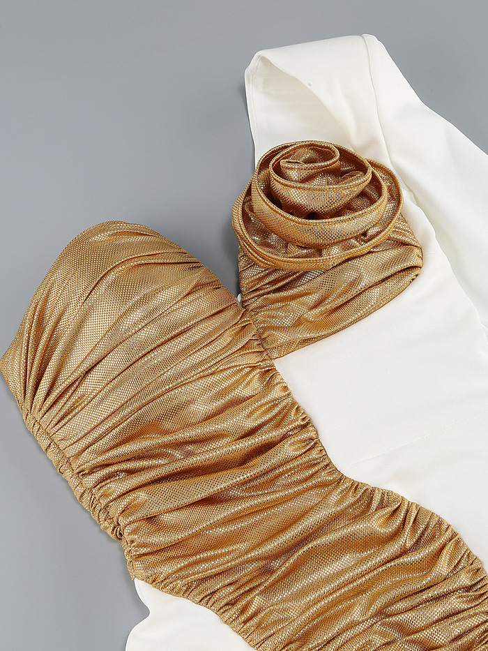 SUPER WHOLESALE | One-Shoulder Long-Sleeve Leg-Exposing Bandage Dress