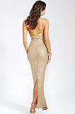 SUPER WHOLESALE | Sequin Beaded Sleeveless Strapless Evening Gown