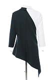 SUPER WHOLESALE | Asymmetric Patchwork Color-Block Blazer
