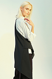 SUPER WHOLESALE | Asymmetric Patchwork Color-Block Blazer