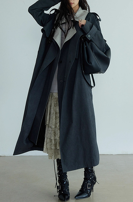 SUPER WHOLESALE | Color-Block Patchwork Trench Coat