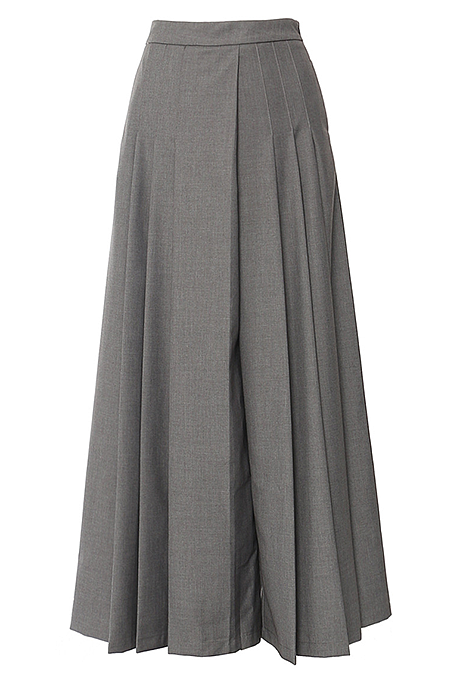 SUPER WHOLESALE | Pleated Wide-Leg Loose Faux Skirt-Pants Casual Trousers