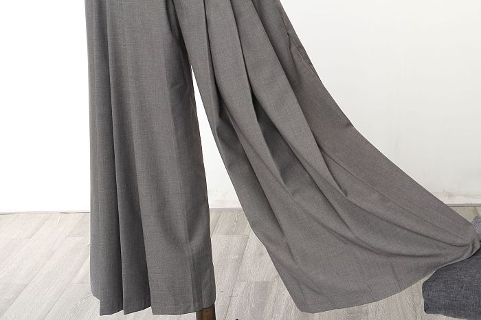 SUPER WHOLESALE | Pleated Wide-Leg Loose Faux Skirt-Pants Casual Trousers