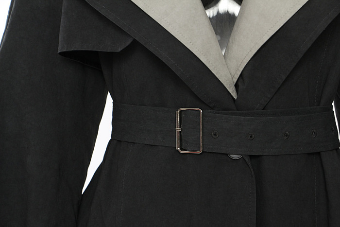 SUPER WHOLESALE | Color-Block Patchwork Trench Coat