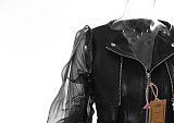 SUPER WHOLESALE | Patchwork Mesh Leather Jacket