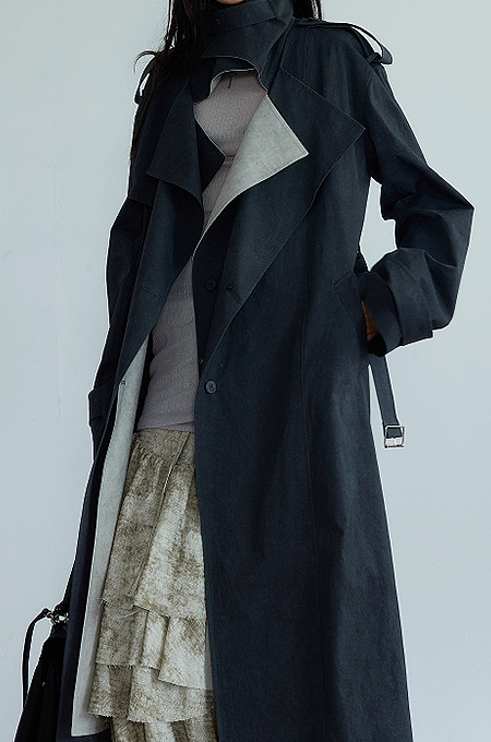 SUPER WHOLESALE | Color-Block Patchwork Trench Coat