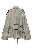 SUPER WHOLESALE | Camouflage Dyed Jacket Trench Coat + Skirt Casual Set