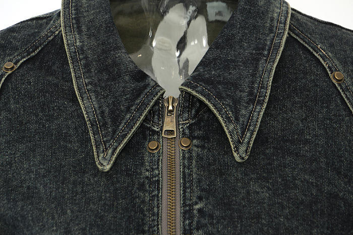 SUPER WHOLESALE | Asymmetric Cut Unique Denim Jacket