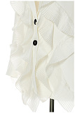 SUPER WHOLESALE | Pleated Patchwork Blazer White