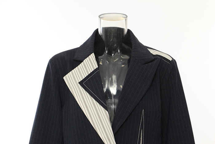 SUPER WHOLESALE | Color-Block Patchwork Asymmetric Cut Blazer