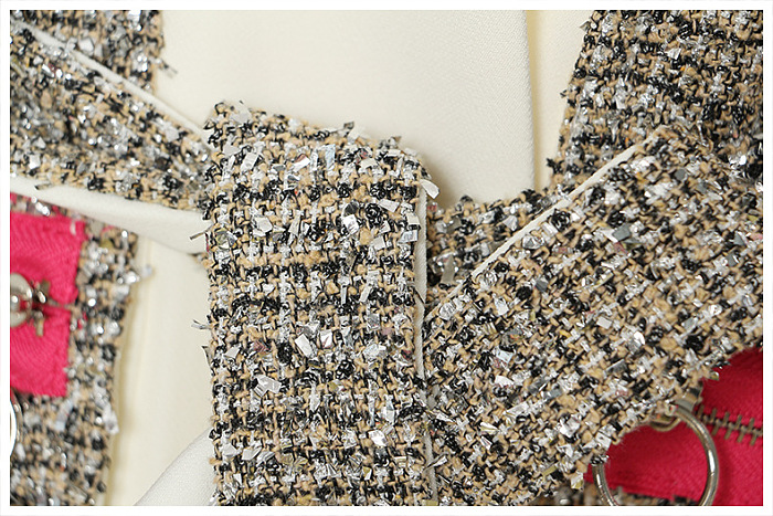 SUPER WHOLESALE | Special Fabric Patchwork Blazer White