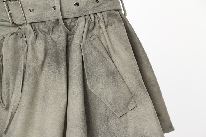 SUPER WHOLESALE | Camouflage Dyed Jacket Trench Coat + Skirt Casual Set