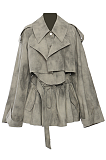 SUPER WHOLESALE | Camouflage Dyed Jacket Trench Coat + Skirt Casual Set