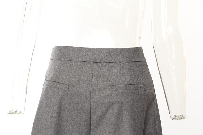 SUPER WHOLESALE | Pleated Wide-Leg Loose Faux Skirt-Pants Casual Trousers
