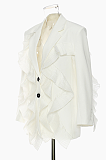 SUPER WHOLESALE | Pleated Patchwork Blazer White