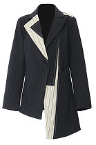 SUPER WHOLESALE | Color-Block Patchwork Asymmetric Cut Blazer