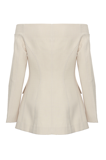 SUPER WHOLESALE | Off-Shoulder Zipper and Hidden Button Short Top Jacket