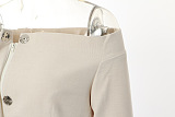 SUPER WHOLESALE | Off-Shoulder Zipper and Hidden Button Short Top Jacket
