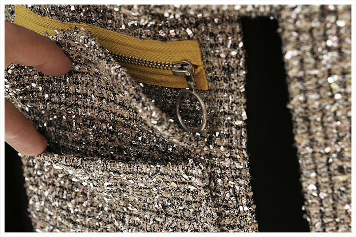 SUPER WHOLESALE | Special Fabric Patchwork Blazer  Black