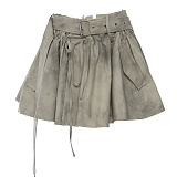 SUPER WHOLESALE | Camouflage Dyed Jacket Trench Coat + Skirt Casual Set