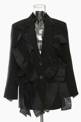 SUPER WHOLESALE | Pleated Patchwork Blazer Black
