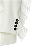 SUPER WHOLESALE | Pleated Patchwork Blazer White