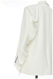 SUPER WHOLESALE | Pleated Patchwork Blazer White