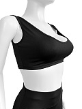 SUPER WHOLESALE | Cropped Top High-Waist Micro-Flare Athletic Three-Piece Set