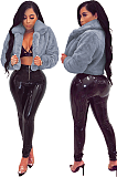 SUPER WHOLESALE | Loose Faux Fur Open-Front Short Jacket in  Grey