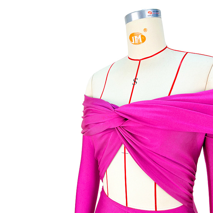 SUPER WHOLESALE | Collared Twist Cut-Out Cropped Sexy High-Waist Long-Sleeve Jumpsuit