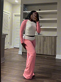 SUPER WHOLESALE | Color-Block Fitted High-Waist Folded Slim Pants Fleece Set