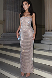 SUPER WHOLESALE | Rhinestone-Embellished Sexy Strapless Bodycon Maxi Dress