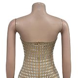 SUPER WHOLESALE | Rhinestone-Embellished Sexy Strapless Bodycon Maxi Dress
