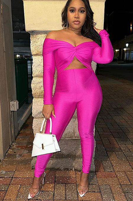 SUPER WHOLESALE | Collared Twist Cut-Out Cropped Sexy High-Waist Long-Sleeve Jumpsuit