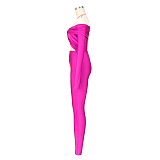 SUPER WHOLESALE | Collared Twist Cut-Out Cropped Sexy High-Waist Long-Sleeve Jumpsuit