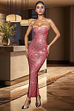 SUPER WHOLESALE | Rhinestone-Embellished Sexy Strapless Bodycon Maxi Dress