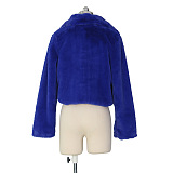SUPER WHOLESALE | Loose Faux Fur Open-Front Short Jacket in Blue