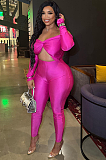 SUPER WHOLESALE | Collared Twist Cut-Out Cropped Sexy High-Waist Long-Sleeve Jumpsuit